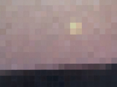 Full moon setting #3, 2011. Oil on linen 76 x 102 cm